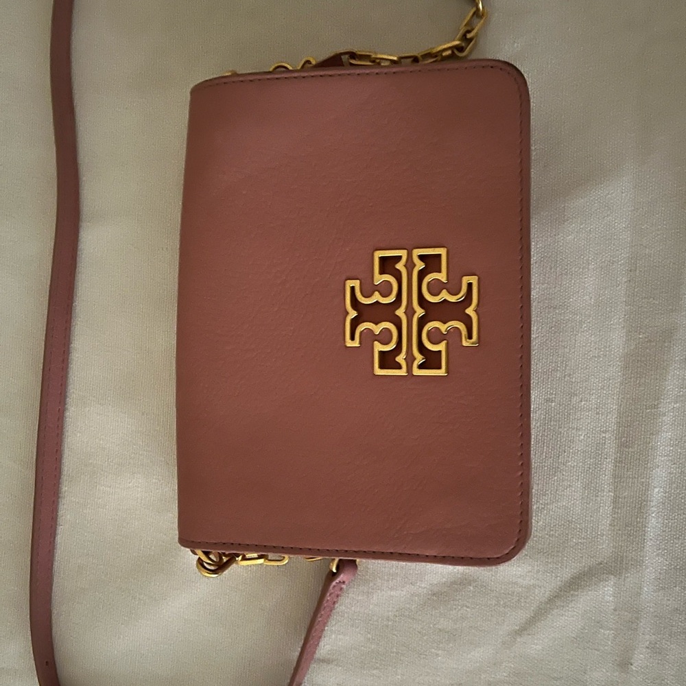 Tory Burch Brown Crossbody Bag with Gold Accents